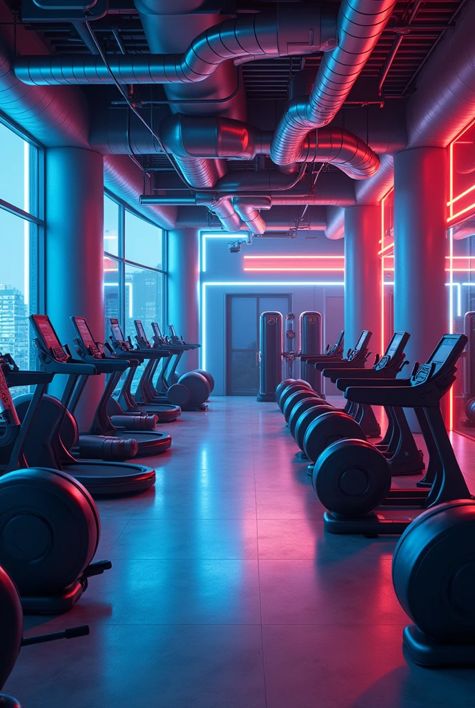 generates a photo of a futuristic gym


