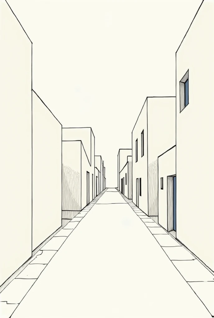 Easy example of drawing perspective with 2 vanishing points