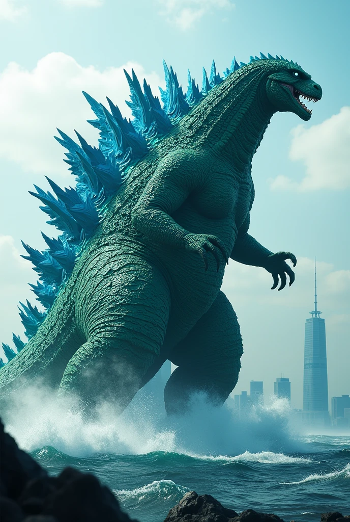 Godzilla azul e verde