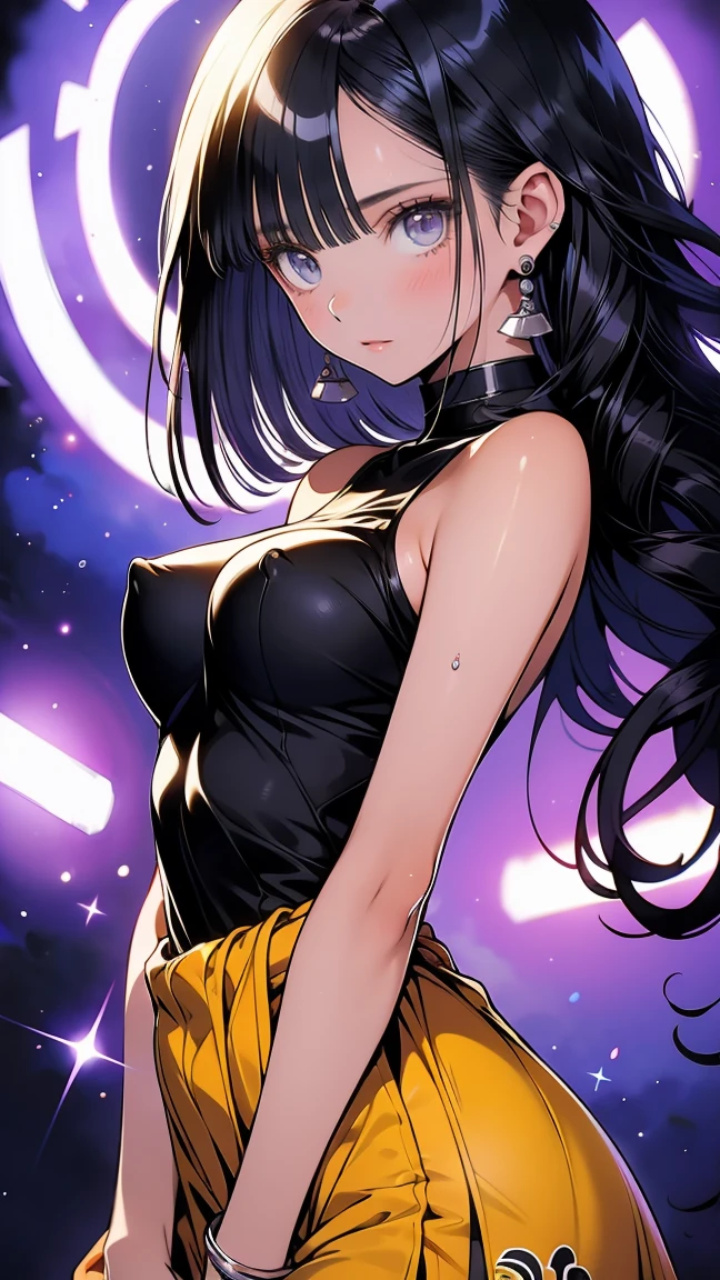 anime illustration, ((((highest quality)))), (((Ultra-precision CG 16K))), (((masterpiece))), (((Very detailed))), (((Extremely detailed))), (((Black outline:1.3, Written boundary depth:1.3 , Written soft outline, sharpness))), Maximum clarity and sharpness, Multilayer Texture, Surface Shading, Cinematic lighting, Beautiful details sparkle ,Perfect Proportions, Limited to one woman, BREAK accurate, Anatomically correct, Highly detailed face and skin texture, drawn in detail, Highly detailed facial and skin texture, Detailed eyes, beautiful hair, Beautiful Japanese Idol face, Beautiful and beautiful eyes, Beautiful body, Beautiful ???????, Beautiful thighs, Beautiful legs, Beautiful fingers, (Beautiful views) , skinny body, ((Beautiful Skin)), ((Skin Texture)) BREAK ?????? enlarged, ??????????????, rocket ???????, (((perky ???????))), ((covered ???????)), slender waist, ( narrow eyes, blush, determined expression, hot, sweaty , Heavy breathing,) , (streaked hair, hair intakes, colored inner hair, ) BREAK (((wearing oversized printed ???? professional clothing , wearing wide-leg-pants, ??????? is covered by outfit))) , wearing earrings, (((tanned skin, tan lines))) , BREAK ( stick ?????? out, ????????????, professional dancer on stage under the blue sky ),(((looking at viewer, super detailed background , ))), BREAK (((portrait , close-up of face, bust-up shot, looking at viewer, )), (natural make), random angle, random situation , pinup magazine pose