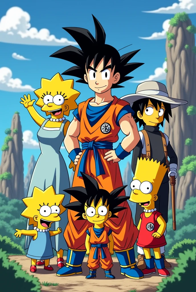 Quero uma foto com os animes black clover, Dragon ball, pokemon e os simpsons.