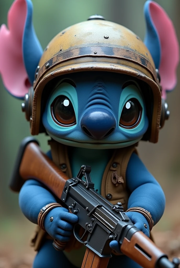 stitch holding ak-47 rifle and wearing helmet with size 184 px