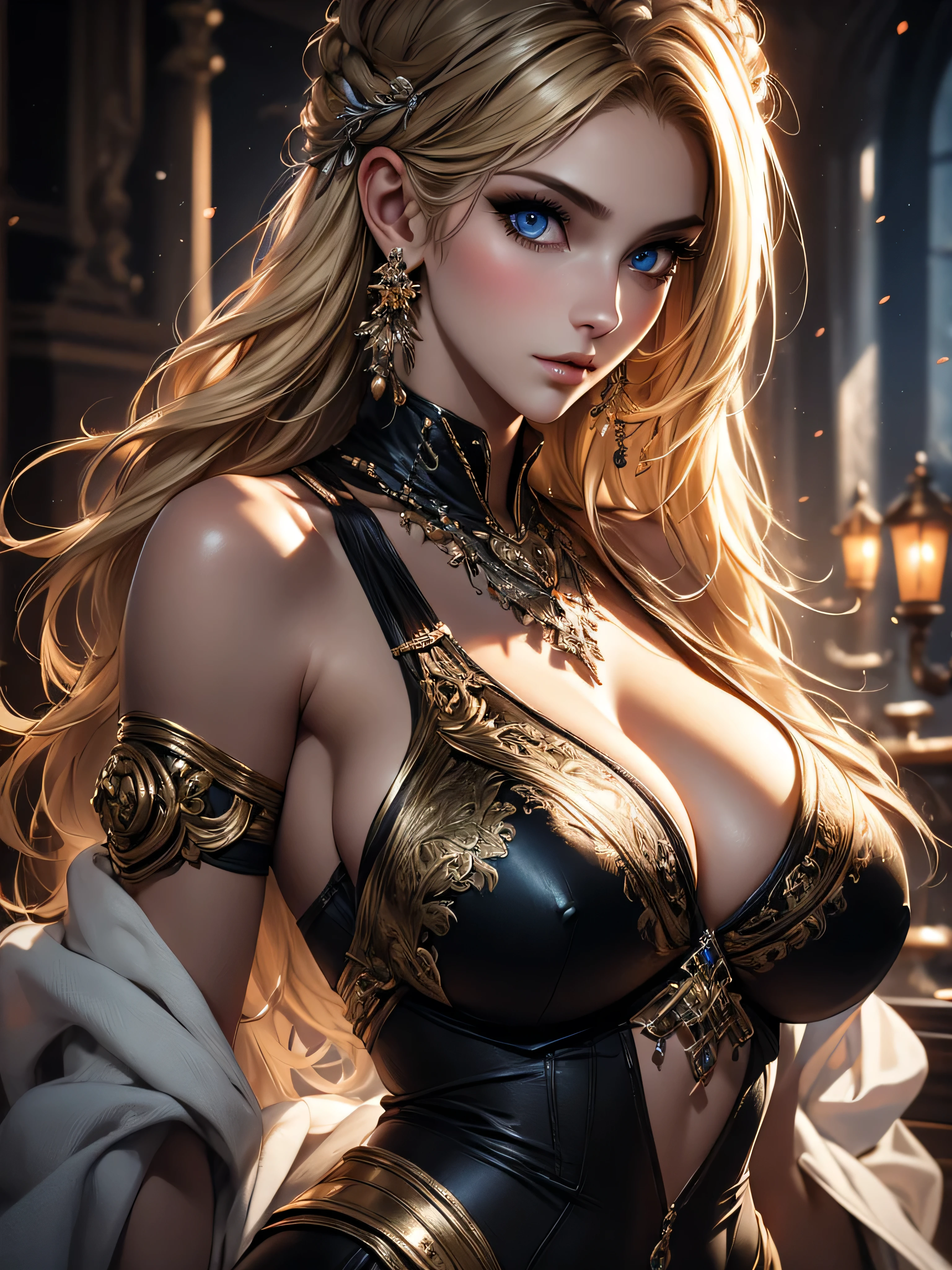 best qualityer, work of art, big boobies, (breasts big), Detailed texture skin, detailed cloth texture, face detailed, super detaill, 8K, intricate-detail, 1 girl, 30 years old, hight contrast, High resolution eyes, blond