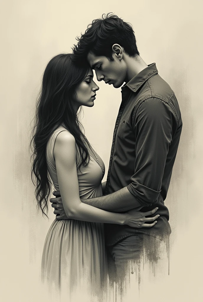 Sad drawings of couples