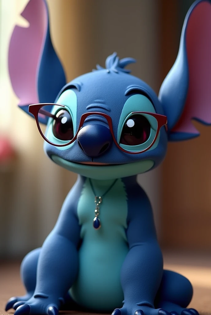 photo of stitch only face wearing juliet style glasses