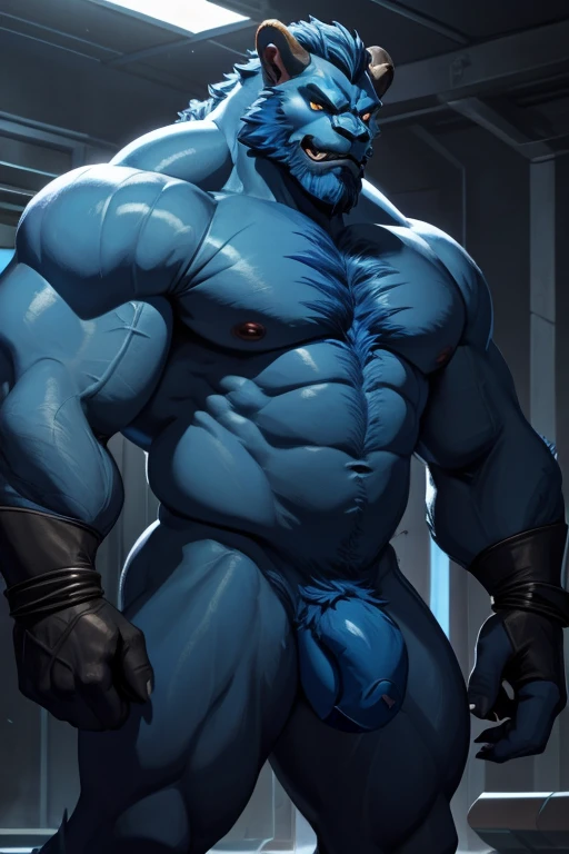 Daddy,big body,beard face,X men,the beast, mutant, Blue beast color