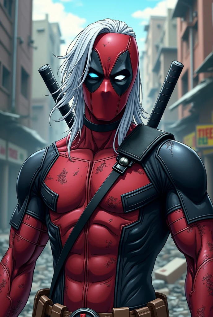 Deadpool but with Satoru Gojo's face