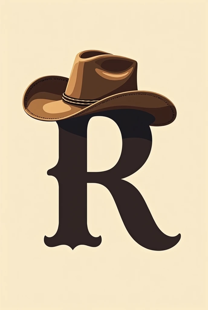 Design a logo with a capital R with a cowboy hat