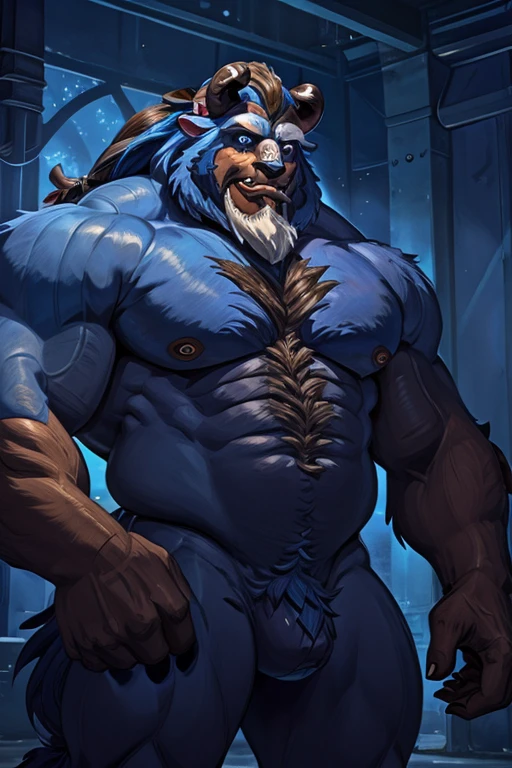 Daddy,big body,beard face,X men,the beast, mutant, Blue beast color 