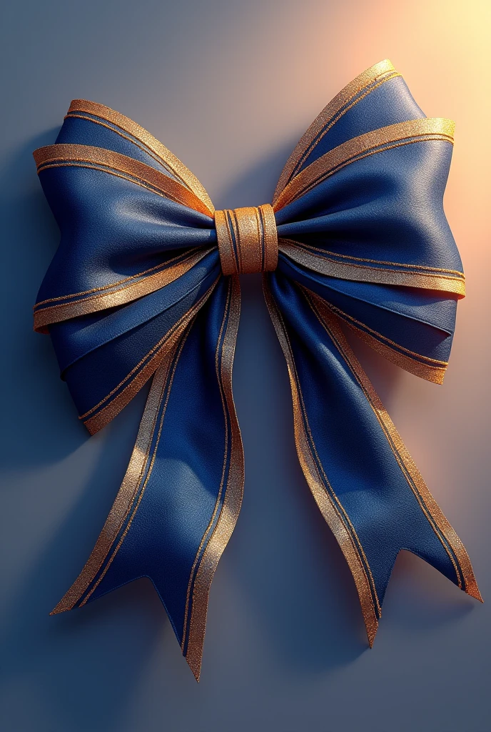 Gold and navy blue flirty bow