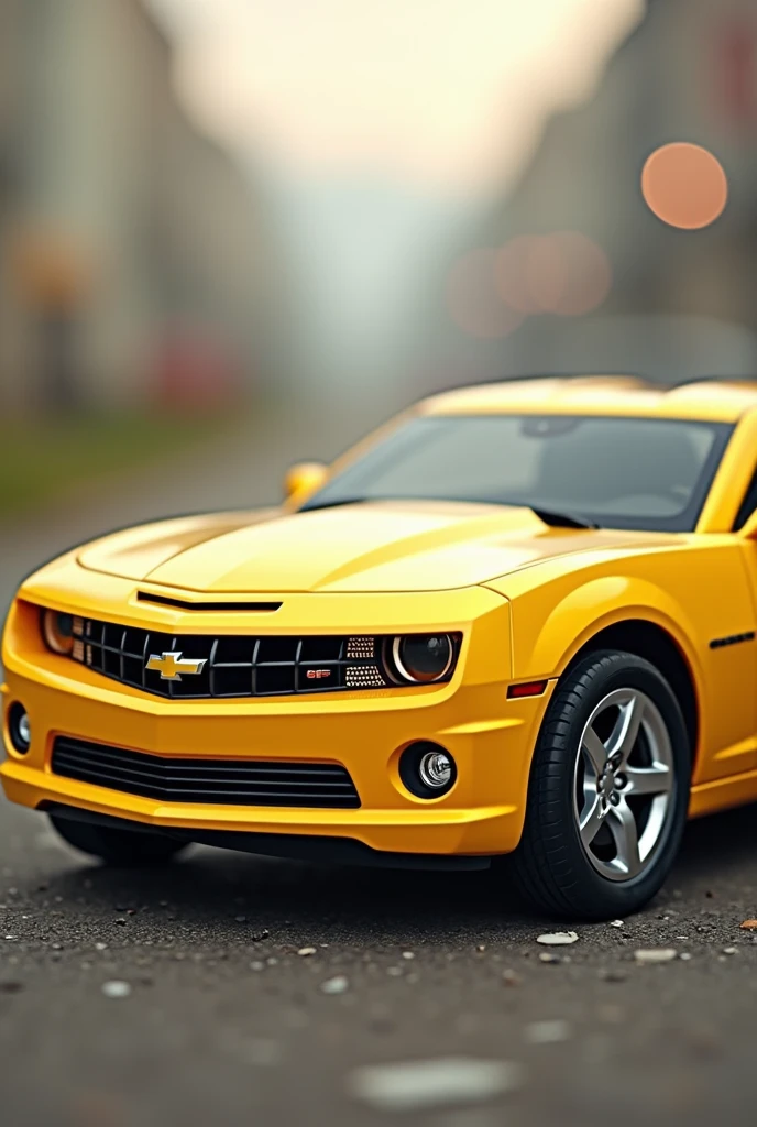 yellow camaro car child horizontal image size 12 centimeters wide by 8 centimeters high