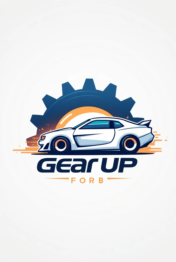 Generate a logo of a group of cars with the word “Gear Up” without any image of cars