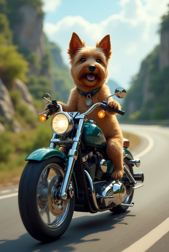  A dog on a motorcycle