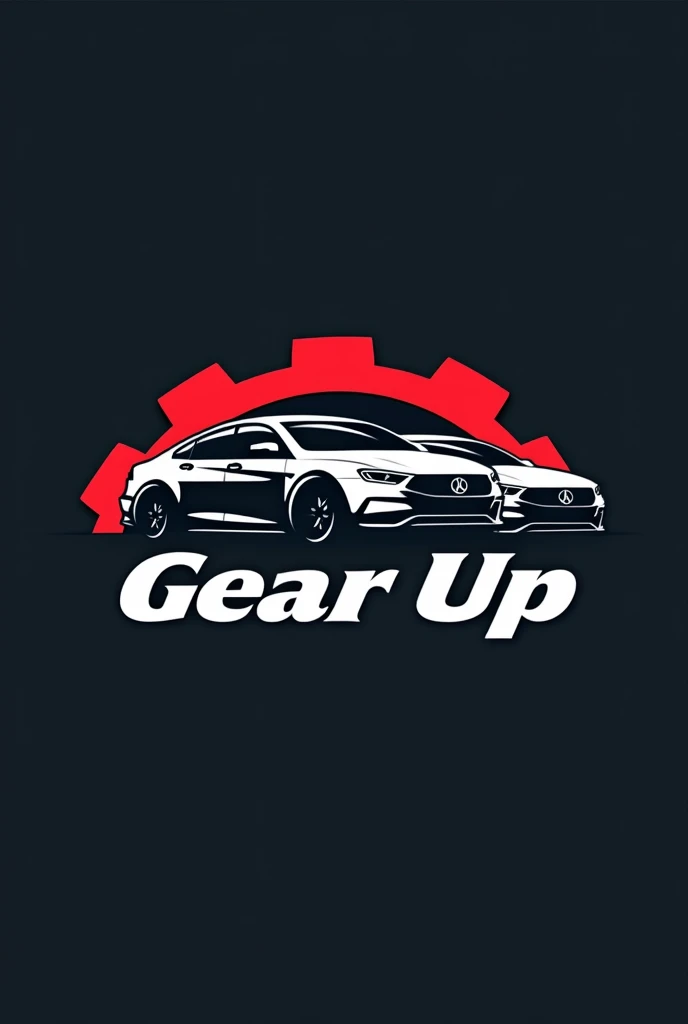 Generate a logo of a group of cars with the word “Gear Up” without any image of cars