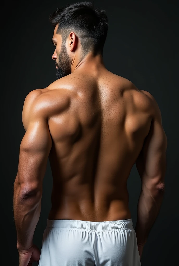 rompts
Copy
An award-winning original photo,A wild muscular man, (40 years old daddy:1.1), 1boy, Solo, (big shoulders, musculature, stubbles, Short beard, Beautiful eyes:1.3, ), (chengjianbin:1), (weizhenrong:1), (Detailed face:1.3), Dynamic Angle, dramatic pose, voluminetric lighting, (Best quality, A high resolution, Photorealistic), Cinematic lighting, Masterpiece, RAW photo, Intricate details, hdr, back view, hairy back, hairy backside hes wearing white boxer breifs showing his backside