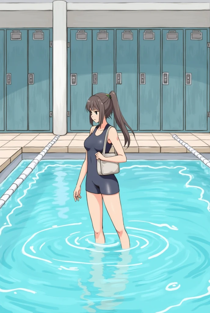 Japanese girl。A scene from the  please.。Swimming in the pool during gym class、Please print out the state of the inside of the changing room.。A lot of girls seem to be getting along in the locker room.