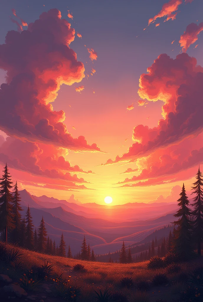1. **Radiant Dawn**: A landscape of a sunrise with vibrant colors in the sky, reflecting the golden light of the sun that begins to rise.