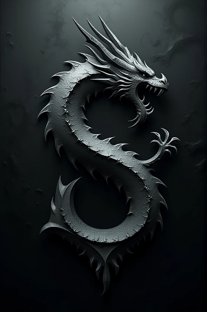 The letter "s" represented by a gothic style Dragon made logo 