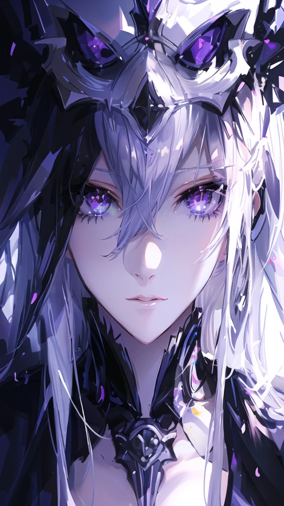 anime girl with white hair and purple eyes wearing a black and white outfit, detailed digital anime art, stunning anime face portrait, detailed anime art, anime art wallpaper 8 k, trending on artstation pixiv, zerochan art, anime art wallpaper 4k, anime art wallpaper 4 k, digital art on pixiv, from arknights