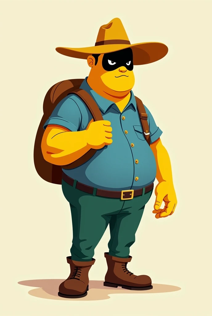 Make the Boss guide! He is yellow and has a yellow hat with a black face and has a blue shirt and has green pants and has his eyes hidden in the shadow