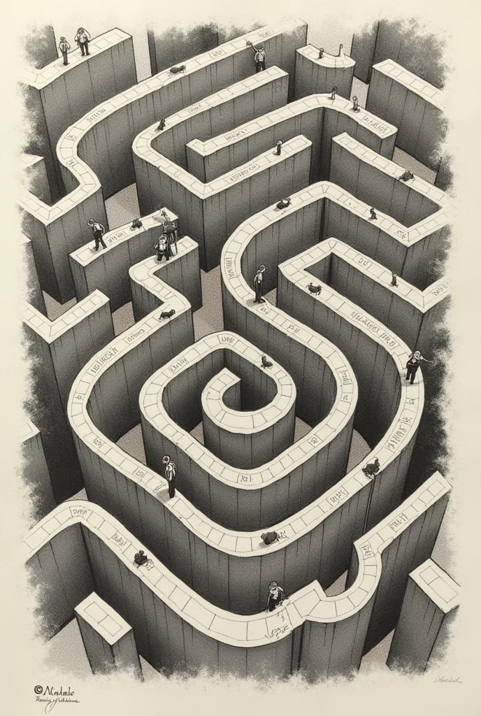 I want a concrete poem where a mouse finds itself in a maze surrounded by current problems 