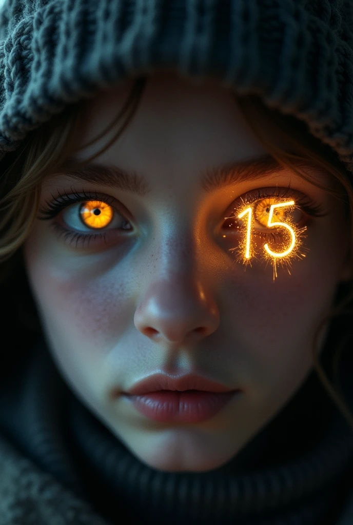 Number 15 shining in the eyes 