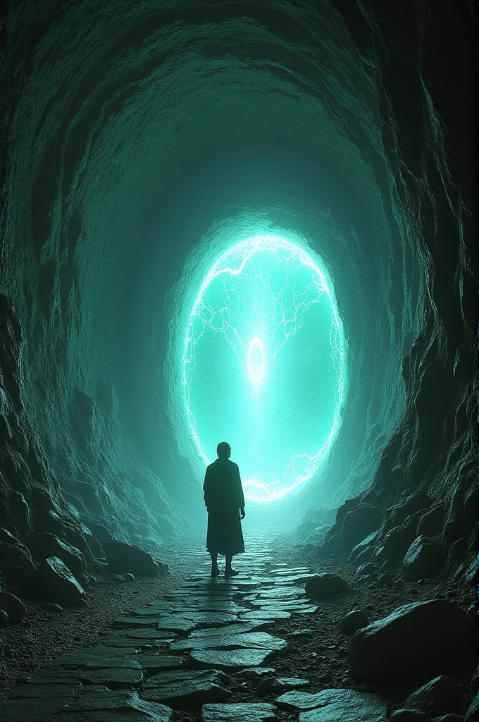 Follow the tunnel in to the portal