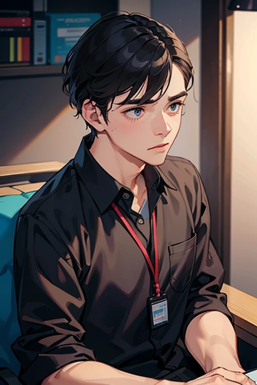 A male employee handles constructive criticism calmly and professionally