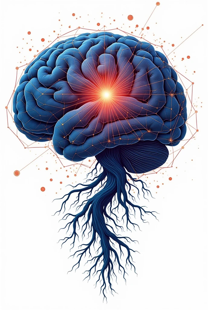 Geometric pattern of nerves in the brain with a cosmic feel, t-shirt design, science fantasy, illustration style, white background, best quality image