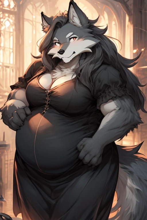 Twokinds obese wolf black clothes