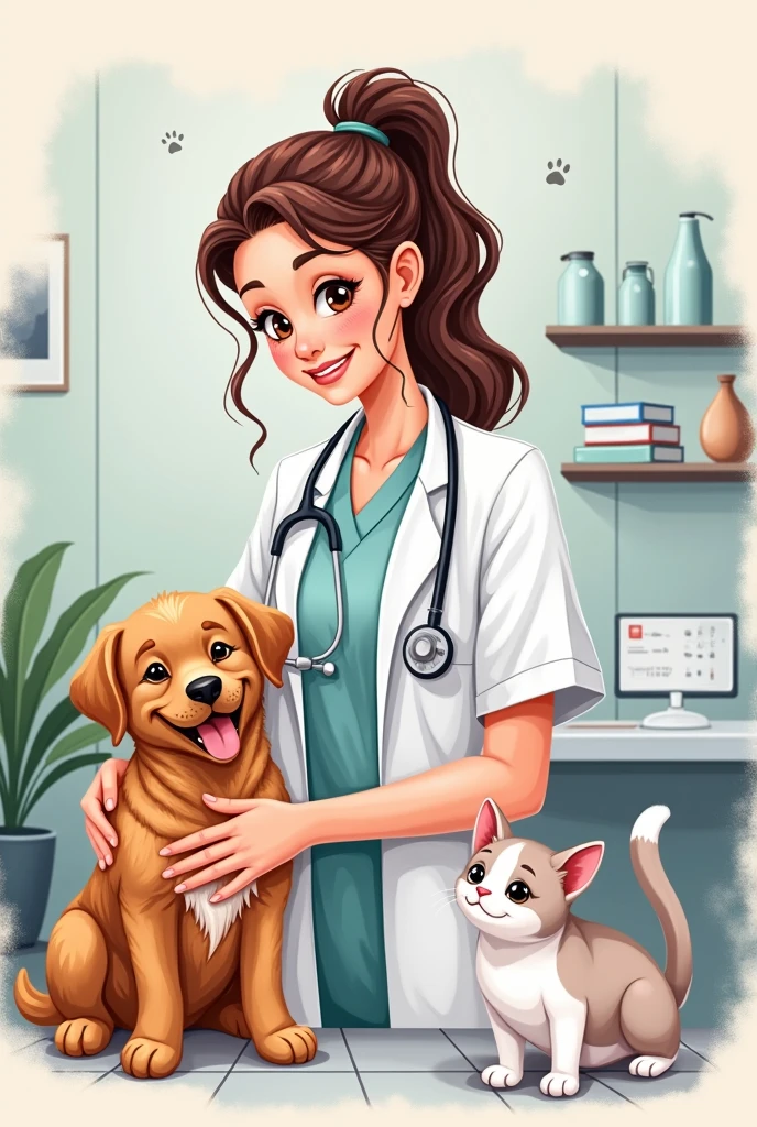 Veterinary practice notebook cover drawing