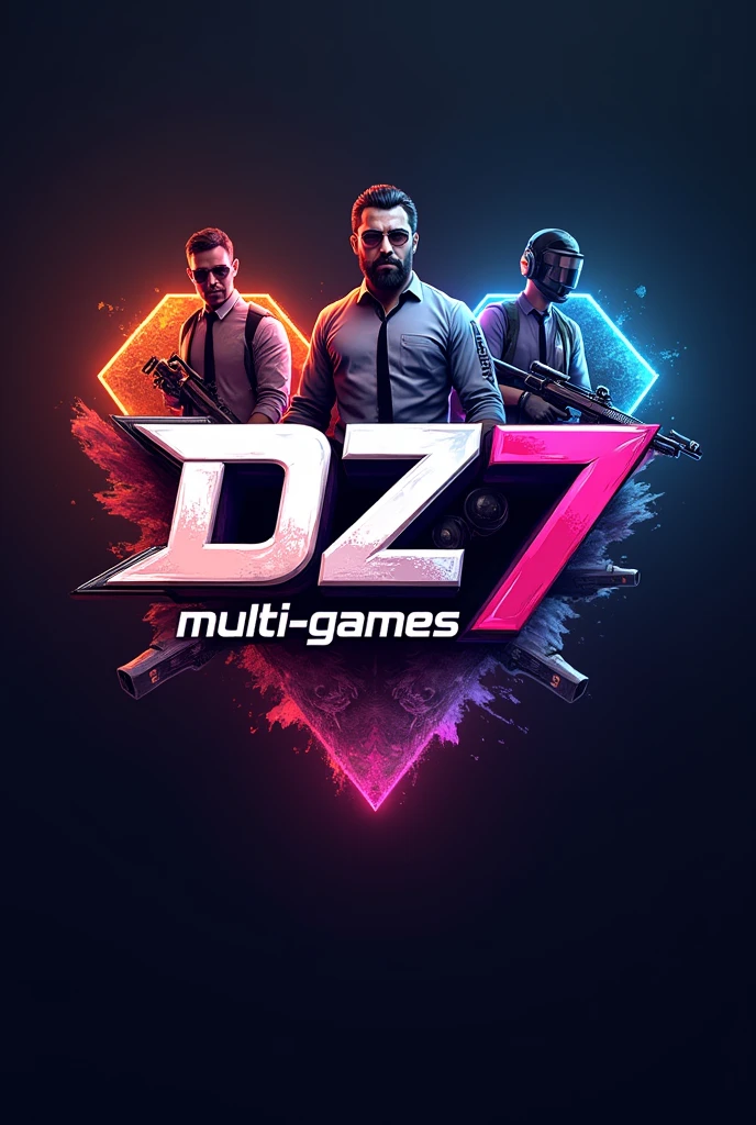 A logo with the name DZ7 multi-games with several GTA free fire pubg blood strike