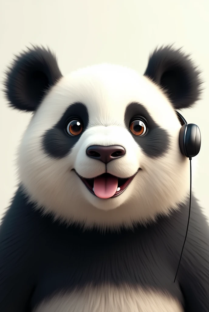 cara de un panda con airpods