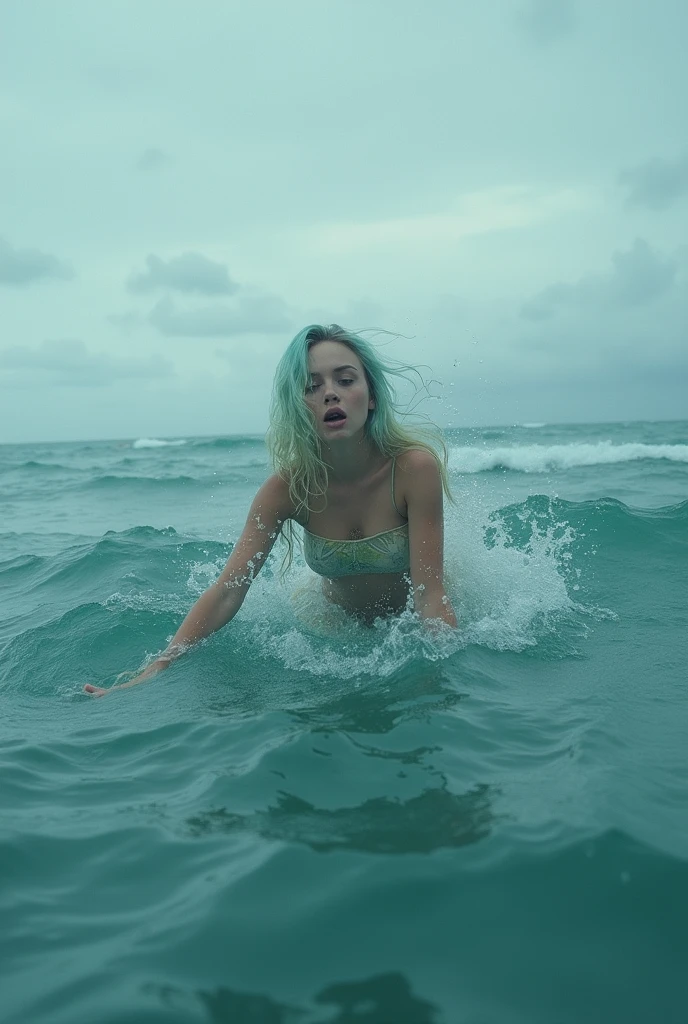 Billie Eilish falling in the ocean