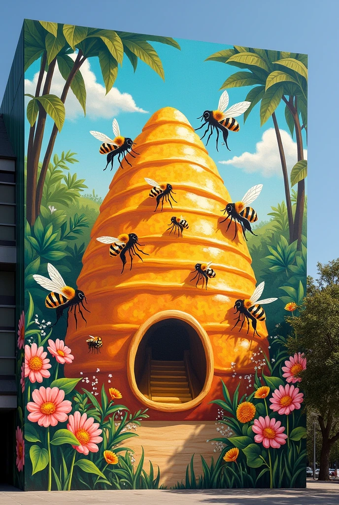 Idea for a mural on UAEMex's 60th anniversary with bees