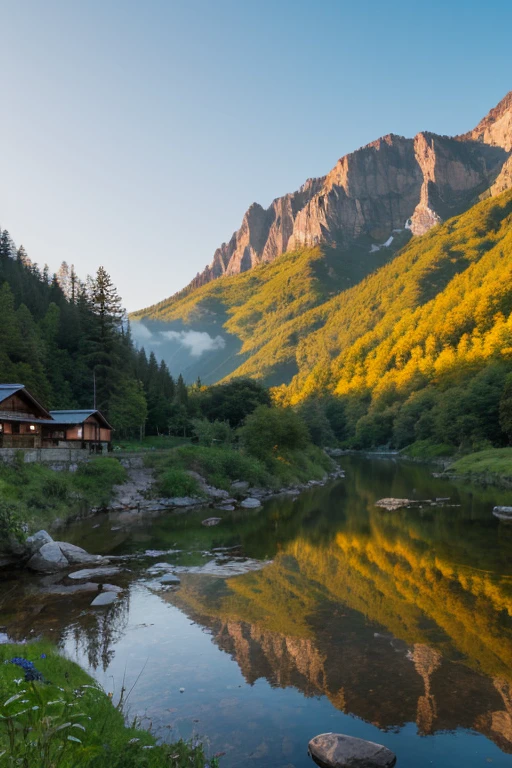 Mountain village、There are few houses