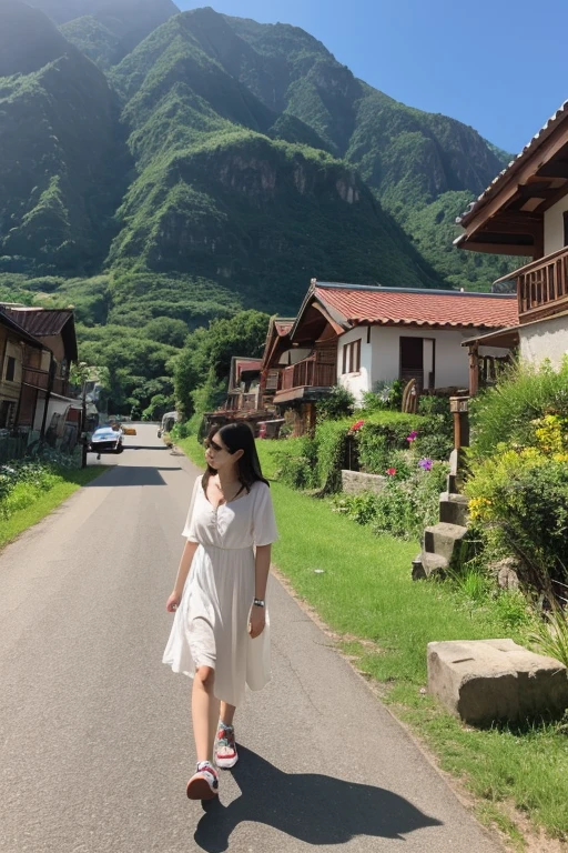 Mountain village、There are few houses
