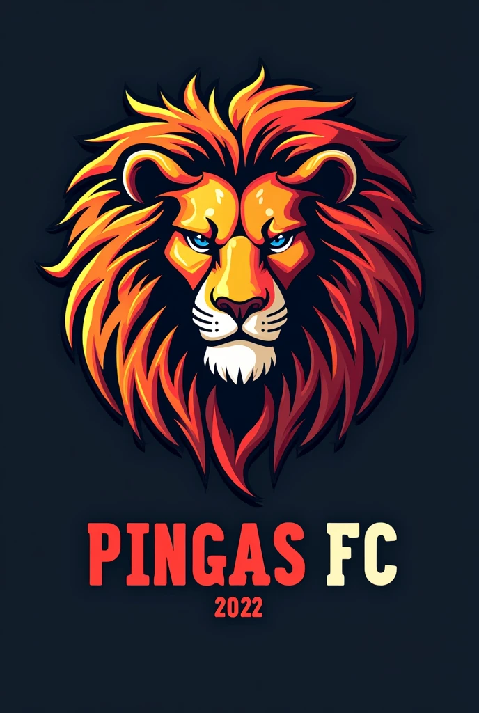 create a soccer team logo that has the name pingas fc and the slogan carpe diem 2022 with a lion as its theme