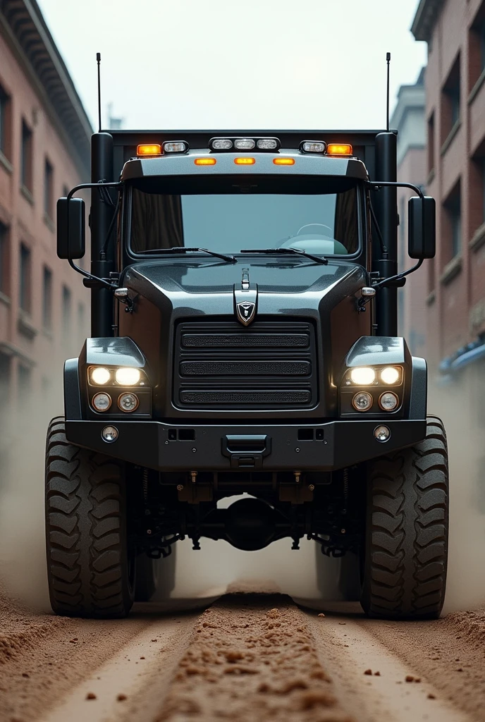 Make me a truck that is big in front and a fusion of a box and a Chevrolet Tahoe