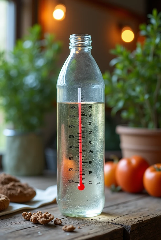 Create 3 banners with the theme of a homemade thermometer Made from a plastic bottle and isopropyl alcohol