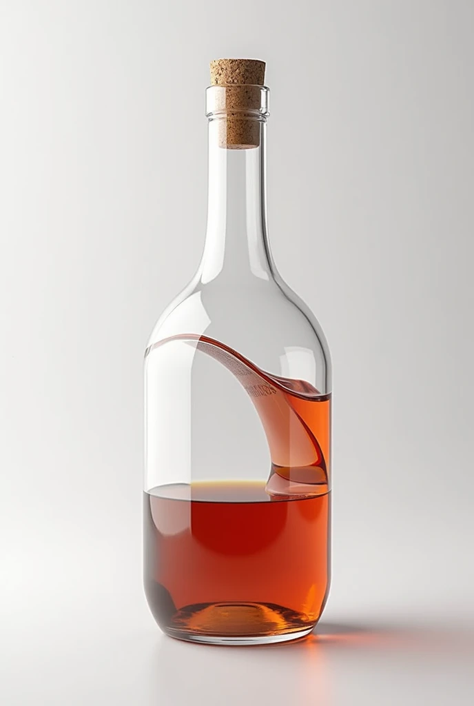 An image of a wine bottle cut in half