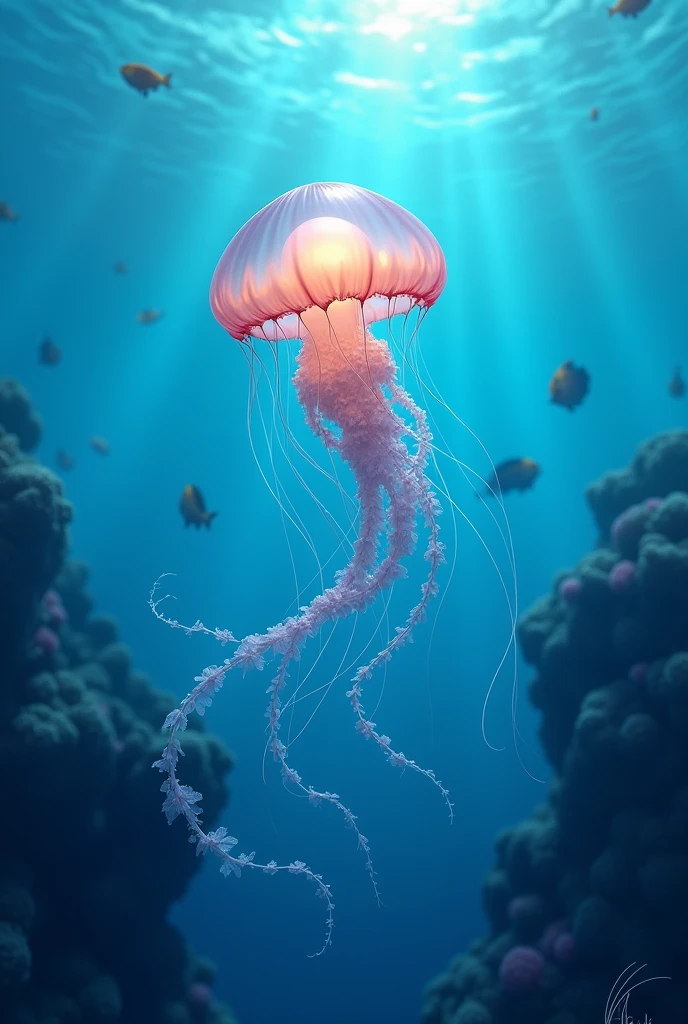 Water jellyfish, ocean, transparency, coral