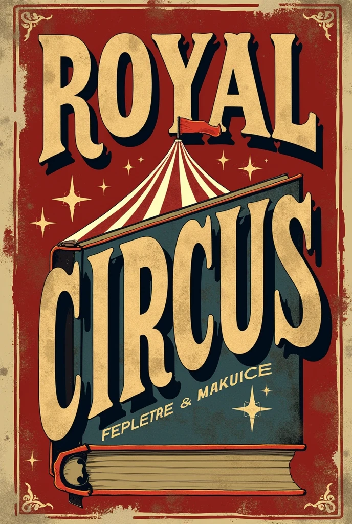 Vintage circus poster burned a wordless book with the letters: ROYAL CIRCUS