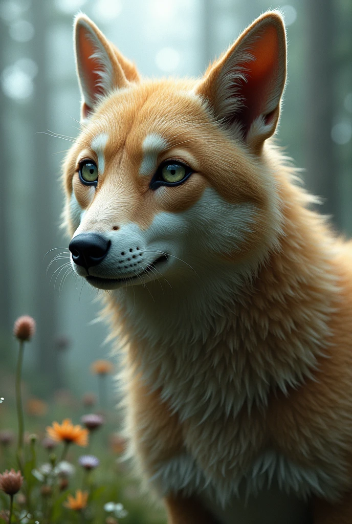 Create an image of an animal that shares a face with a human 