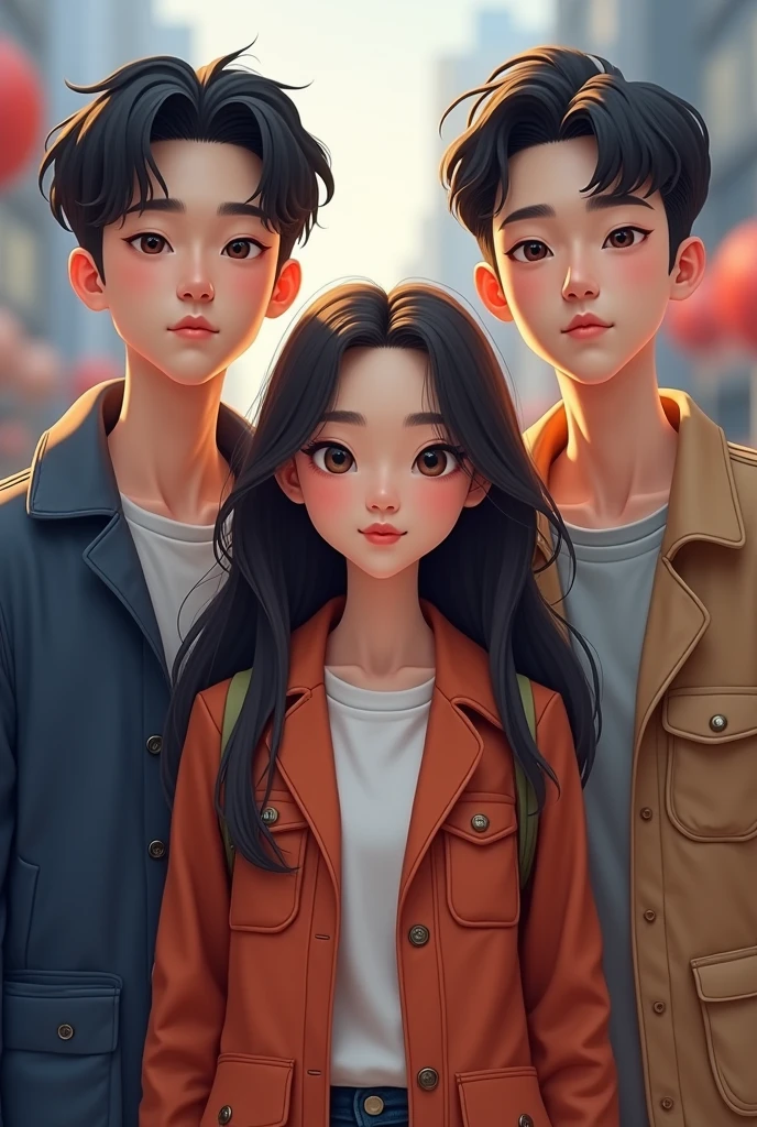 Triplets two males and one female 16 years old Koreans