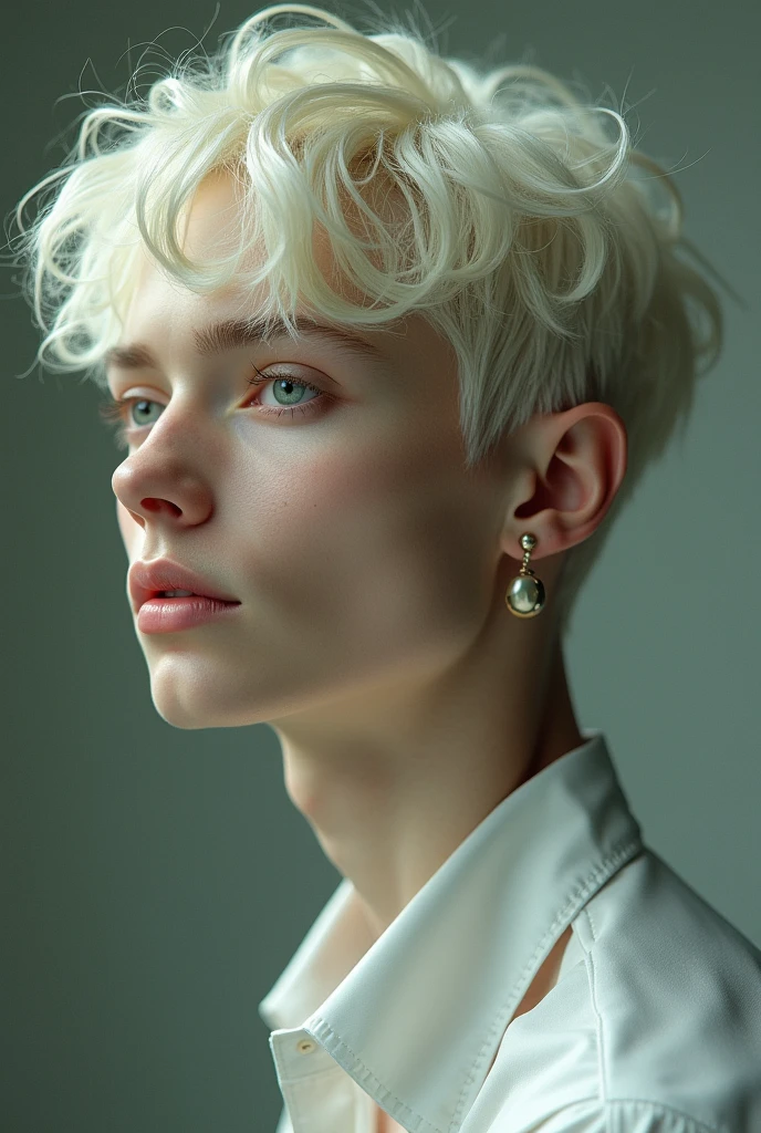 20&#39;s, man, 1 person, Soft platinum blonde hair, light green eyes, A handsome man with beautiful white skin, noble and holy appearance, languid eyes, expressionless, bust