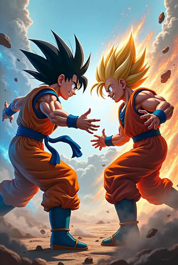 Goku fighting with Goku
