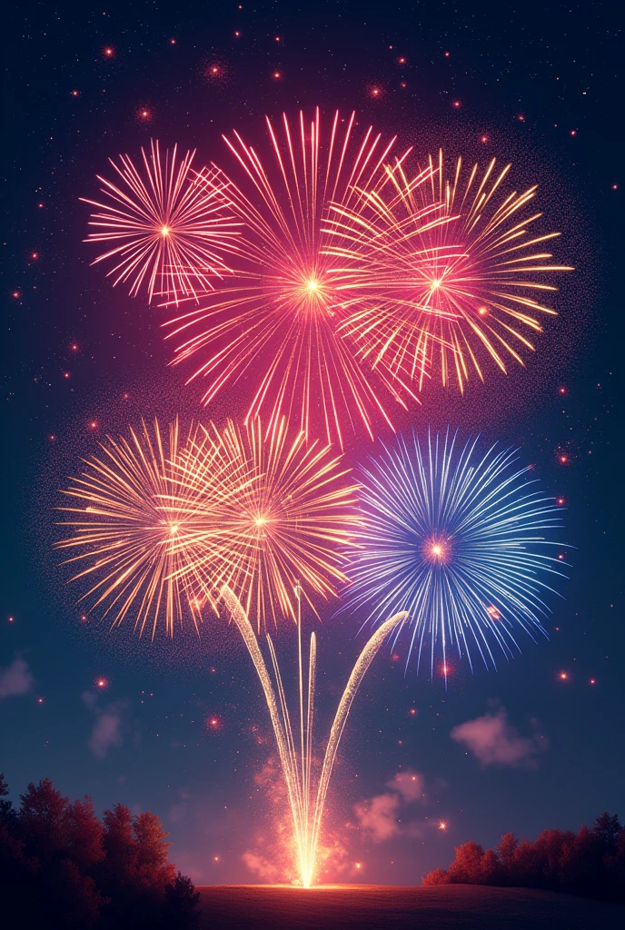 Fireworks illustration, beautiful