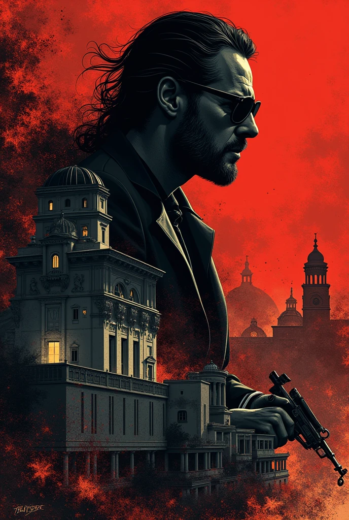 Help me with a comic about the paper house, that is, the movie where the leadership in Spanish is evident