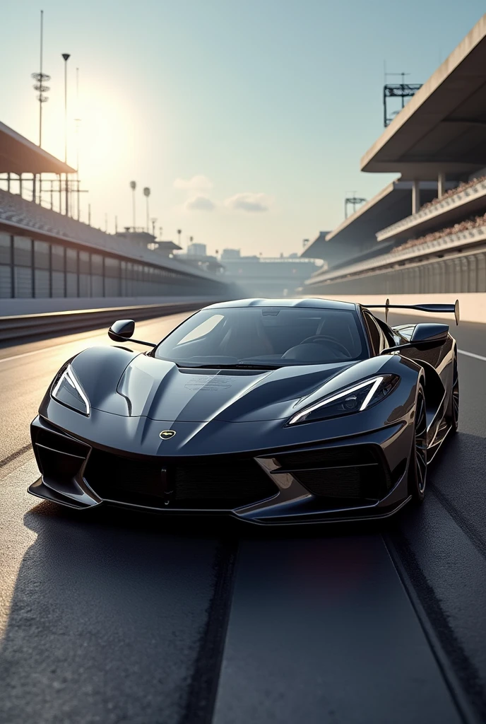 Make me a front car that is a fusion of a Camaro and a Ferrari 488 track